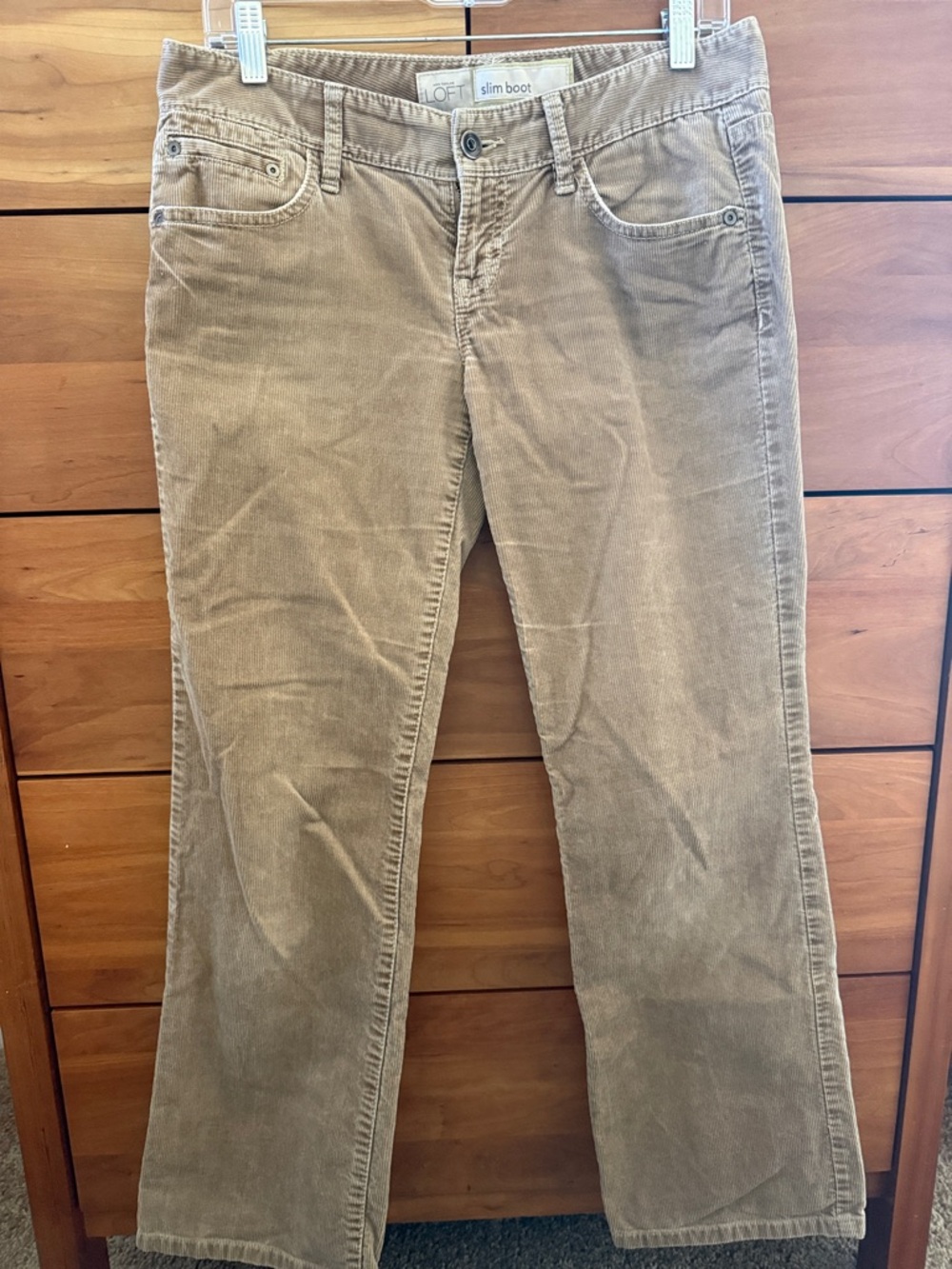 LOFT Slim Boot Corduroy Jeans in Taupe Size 4